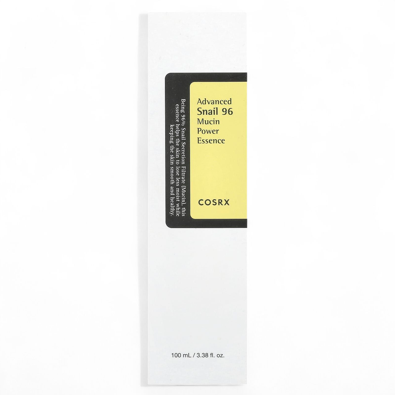 Cosrx Advanced Snail 96 Mucin Power Essence packaging on a white background