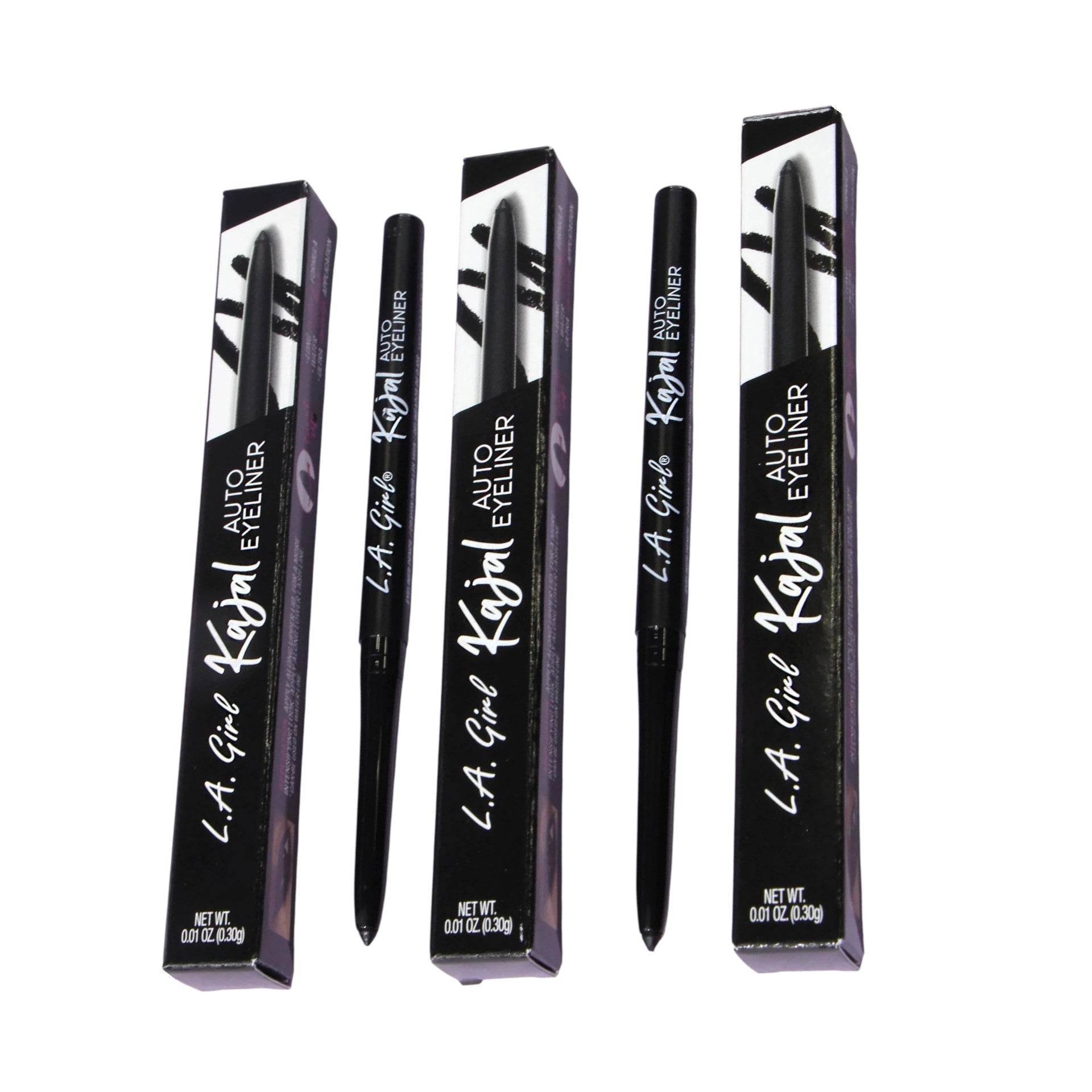 Set of L.A. Girl Kajal Auto Eyeliner with packaging on a white background