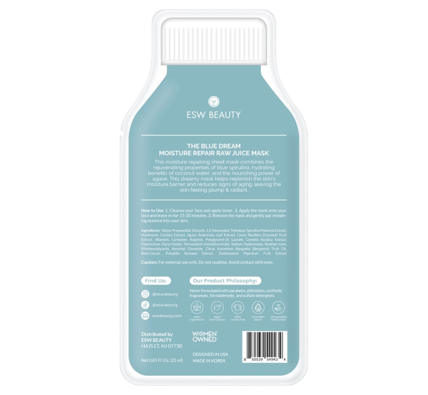 Esw Beauty The Blue Dream Moisture Repair Raw Juice Mask