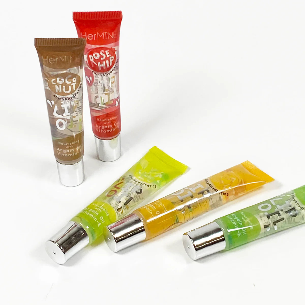 HerMINE Hydrating Lip Oil with Argan oil & Vitamin E - 3 Pack Calming Lip Oil