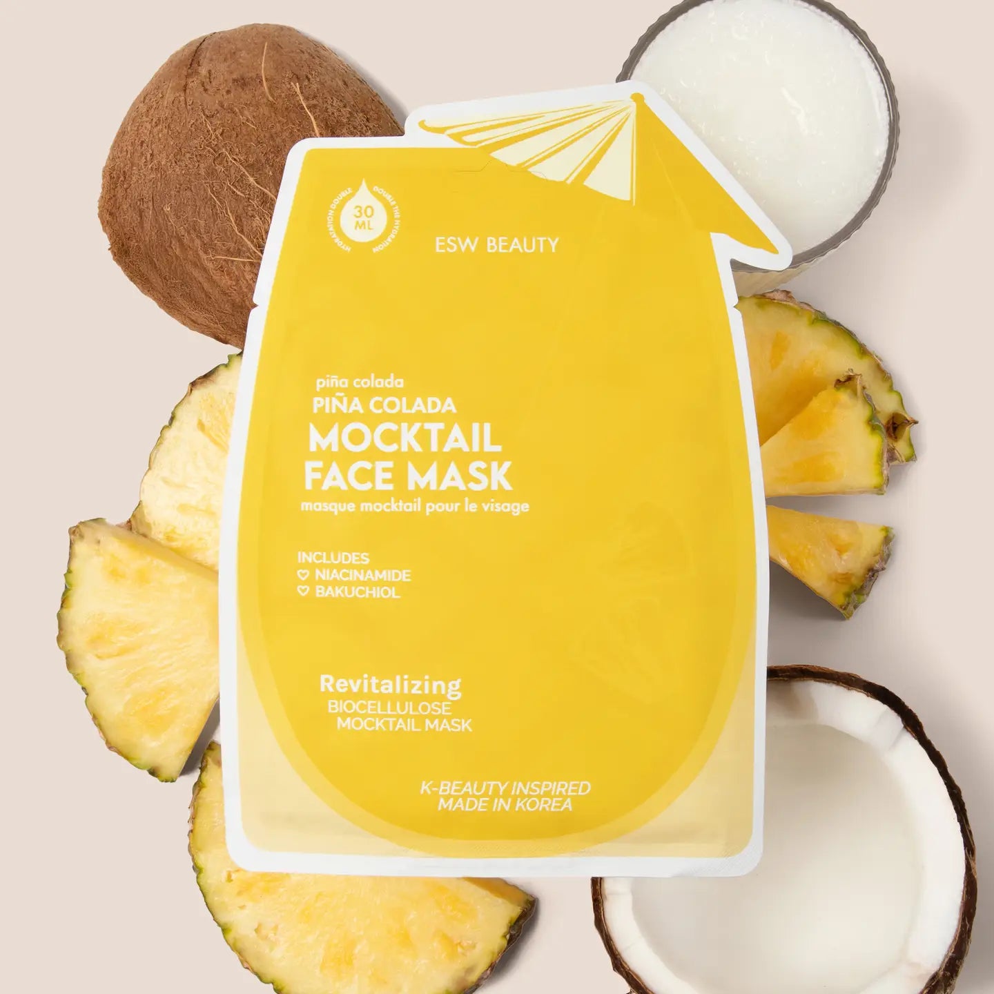 Esw Beauty Piña Colada Revitalizing Biocellulose Mocktail Mask