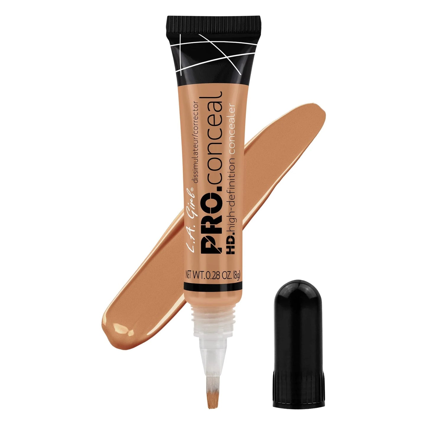 la girl Pro Conceal HD high-definition concealer with applicator on a white background