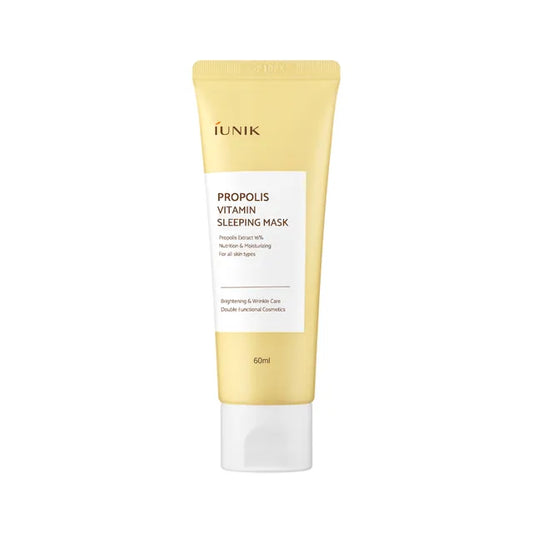 iUNIK Propolis Vitamin Sleeping Mask tube on a white background