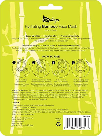 Saplaya  k-beauty natural formula Bamboo sheet mask