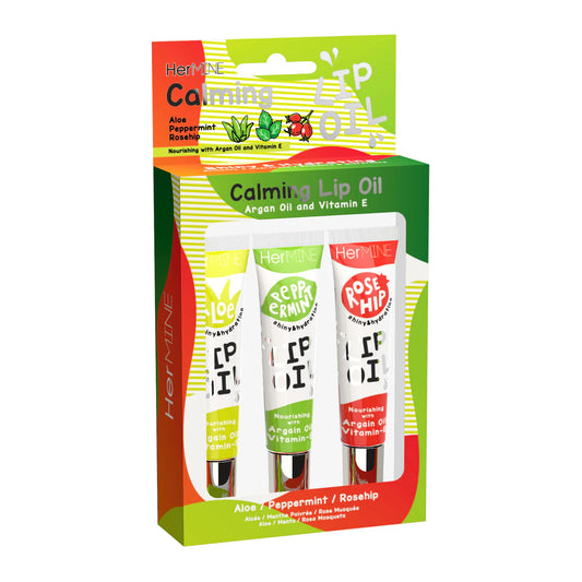 HerMINE Hydrating Lip Oil with Argan oil & Vitamin E - 3 Pack Calming Lip Oil