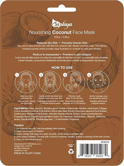 Saplaya  k-beauty natural formula coconut sheet mask