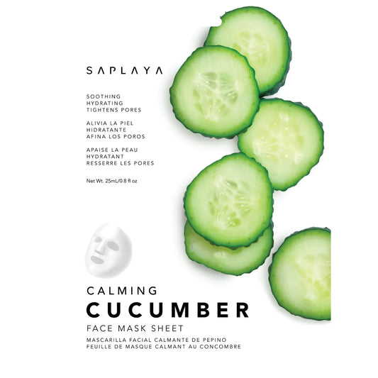 Saplaya  k-beauty natural formula calming cucumber sheet mask