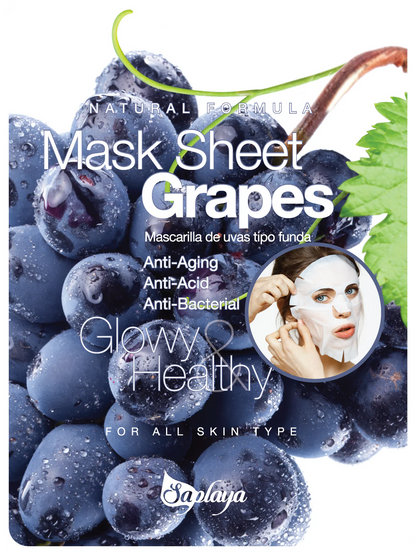 Saplaya  k-beauty natural formula grapes sheet mask