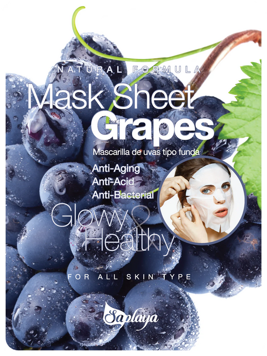 Saplaya  k-beauty natural formula grapes sheet mask