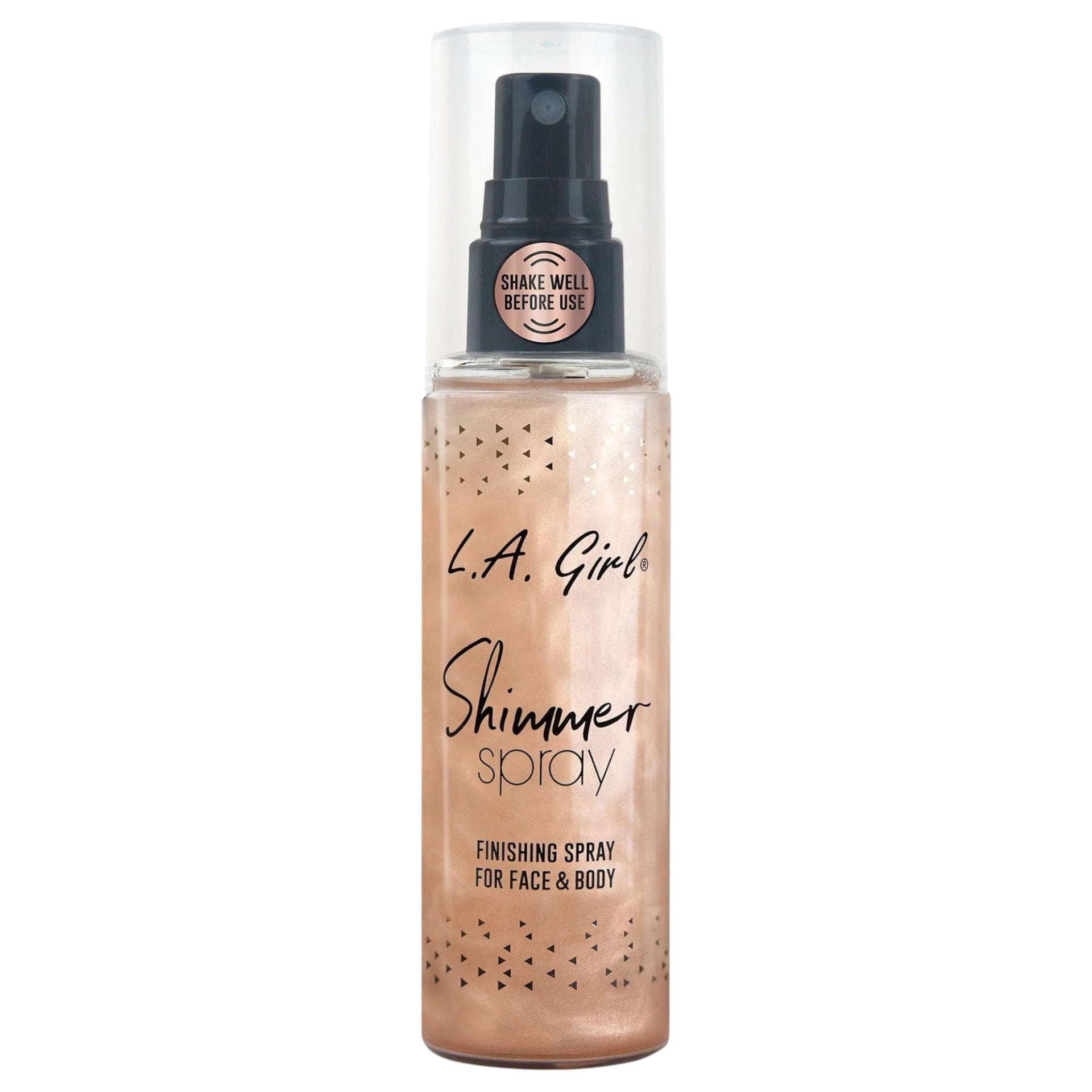 L.A. Girl Shimmer Spray setting spray with glow finish rose gold