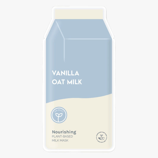 Vanilla oat milk packaging on a white background