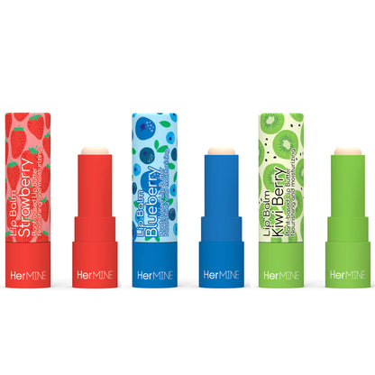 HerMINE Lip Balm Plant-based Lip Butter 3 Pack - very berry