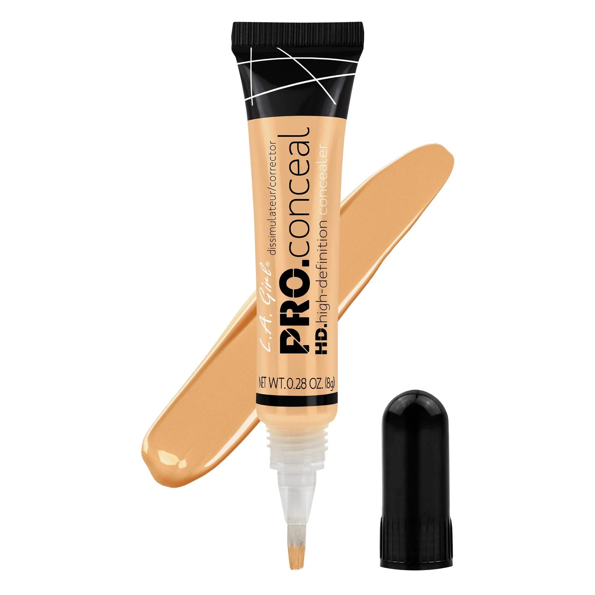 la girl Pro Conceal HD high-definition concealer with applicator on a white background